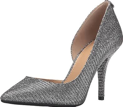 michael michael kors nathalie flex high pump black silver glitter 